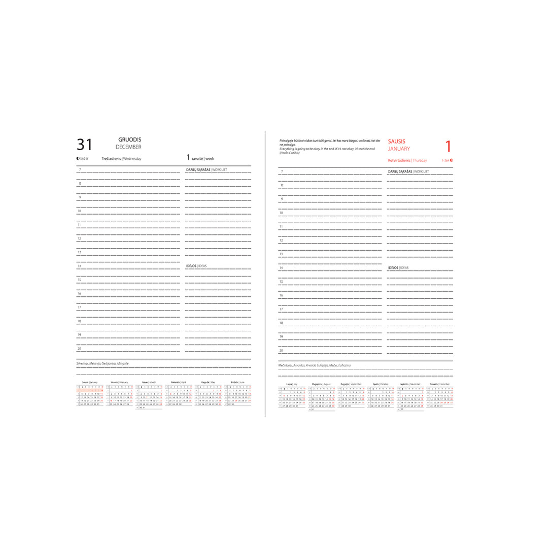 Darbo knyga su kietu viršeliu - Dangaus pieva