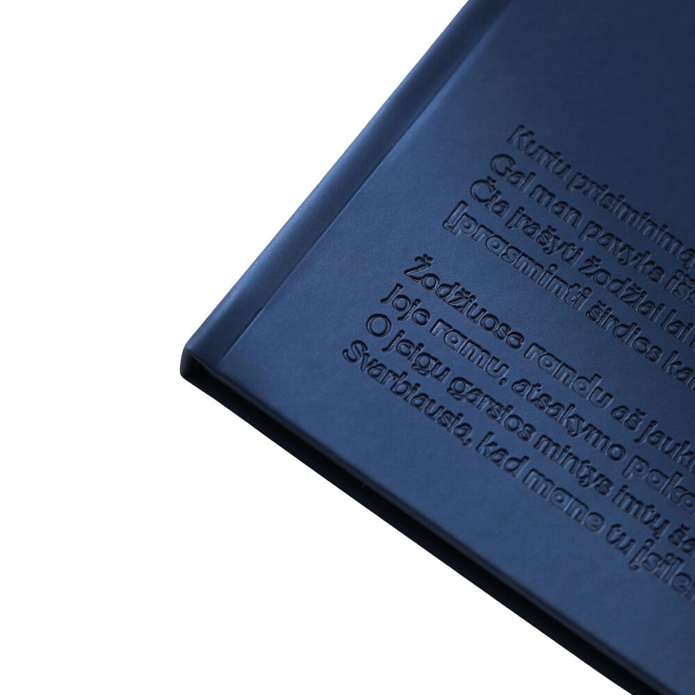 Užrašinė 15x15 cm su eko odos viršeliu - Mėlyna