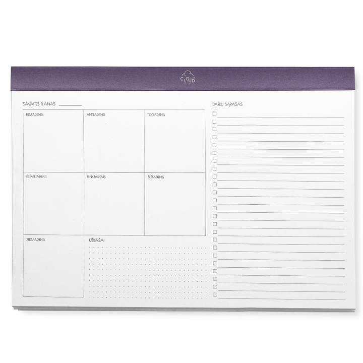 Savaitės planuoklis A4 - Purpurinis