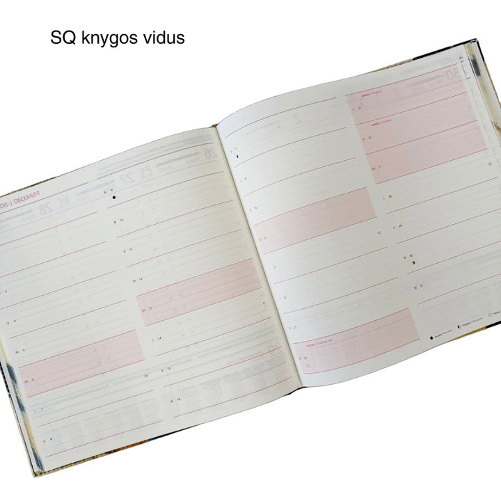 Darbo knyga 2027 su kietu eko odos viršeliu - Mėlyna tyla