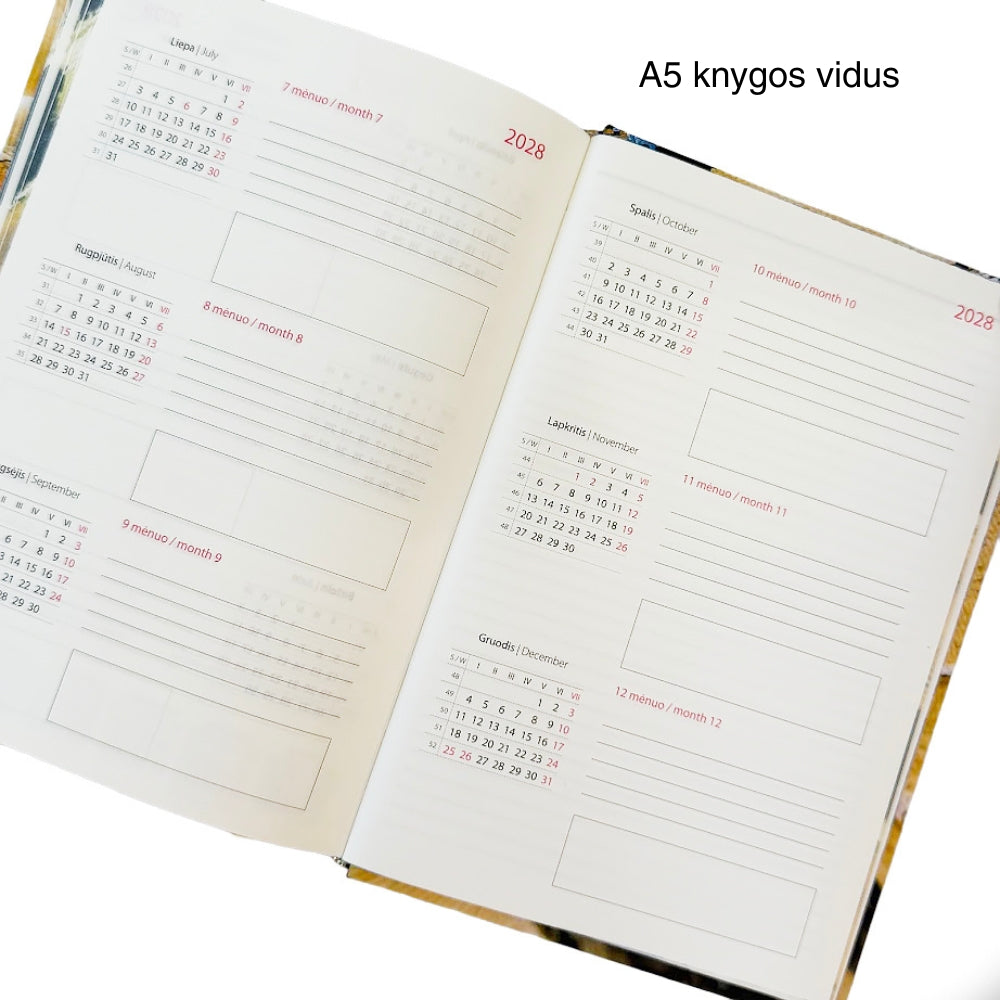 Darbo knyga 2027 su kietu eko odos viršeliu - Mėlyna tyla