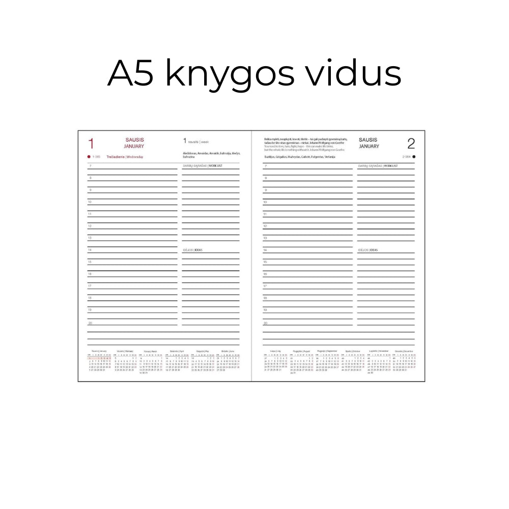 Darbo knyga su kietu eko odos viršeliu - Žemė