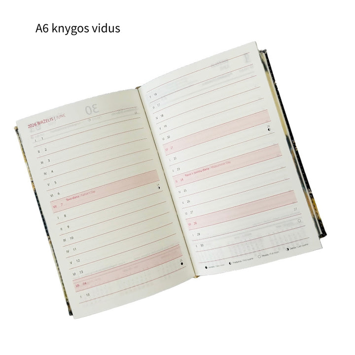 Darbo knyga 2027 su kietu eko odos viršeliu - Mėlyna tyla