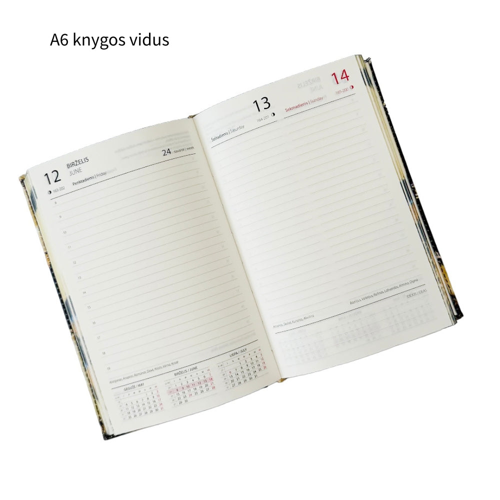 Darbo knyga 2027 su kietu eko odos viršeliu - Mėlyna tyla
