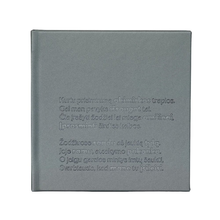 Užrašinė 15x15 cm su eko odos viršeliu - Sidabrinė