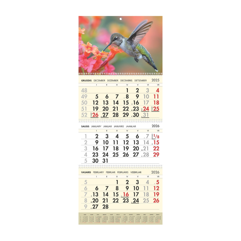 Sieninis kalendorius 2026 - Kolibris