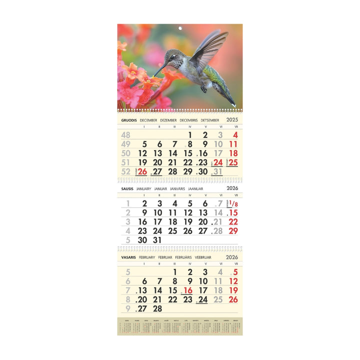 Sieninis kalendorius 2026 - Kolibris