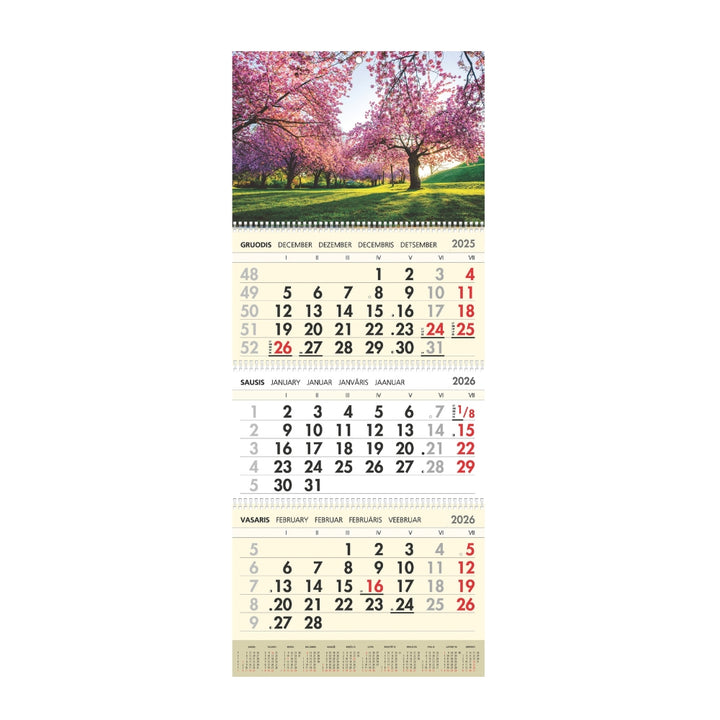 Sieninis kalendorius 2026 - Sakuros